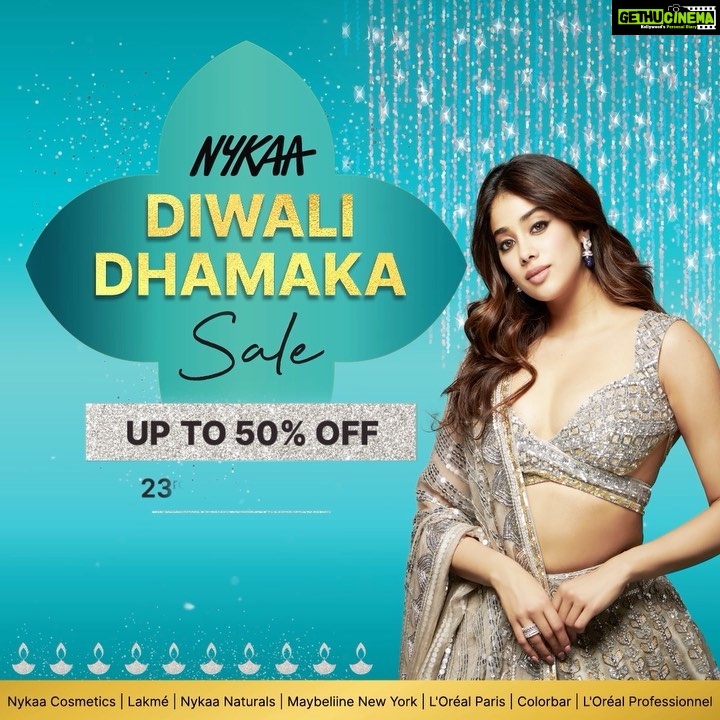 Janhvi Kapoor Instagram - It’s the season to sparkle and shine with the #NykaaDiwaliDhamakaSale where the cart is all mine! The Diwali Dhamaka Sale is LIVE! Get upto 50% on all your favorite brands from 23rd October to 1st November. Download the Nykaa App and get shopping 📱 #TuKhoobSaj #NykaaDiwaliSale #DiwaliwithNykaa