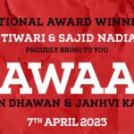 Janhvi Kapoor Instagram - Joining hands with two of the finest, #SajidNadiadwala and @niteshtiwari22 ✨ I’m so grateful and happy to announce my next, #BAWAAL starring opposite @varundvn ♥️ See you in cinemas on 7th April 2023 💥 @wardakhannadiadwala @nadiadwalagrandson @earthskynotes