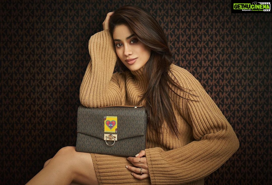 Janhvi Kapoor Instagram - Card to get? Not quite! Personalize your @michaelkors signature bags at the #MKMyWay popup in-store!