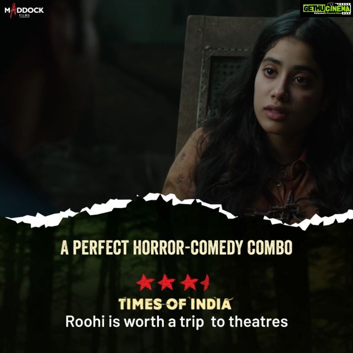 Janhvi Kapoor Instagram - They loved it and so will you! It’s your turn to be spooked now. 🧟♂️ #Roohi in theatres now. Book your tickets now: Link in the bio. @rajkummar_rao @fukravarun #DineshVijan @mriglamba @serialclicker811 @gautam.m1 @soulfulsachin @jigarsaraiyaofficial @sachinjigar @amitabhbhattacharyaofficial @Amalendu_dop @maddockfilms @officialjiostudios @officialjiocinema @sonymusicindia