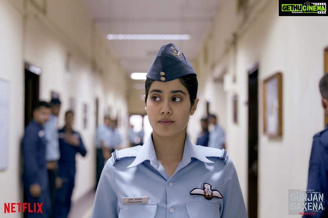 Janhvi Kapoor Instagram - It'll always be an honour to wear this uniform and to be a part of something so special and close to my heart. #GunjanSaxena - The Kargil Girl premieres TOMORROW only on @netflix_in! @dharmamovies @zeestudiosofficial @karanjohar @apoorva1972 @pankajtripathi @angadbedi @vineet_ksofficial @manavvij @ayeshiraza @sharansharma @somenmishra @zeemusiccompany