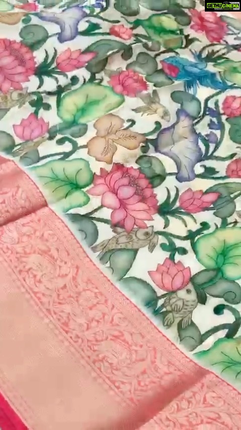 Joy Crizildaa Instagram - Kalamkari Banarasi silk saree ✨ To place an order Kindly DM ! ❤️ Disclaimer : color may appear slightly different due to photography No exchange or return Unpacking video must for any sort of damage complaints Threads here and there, missing threads,colour smudges are not considered as damage as they are the result in hand woven sarees. #joycrizildaa #joycrizildaasarees #handloom #onlineshopping #traditionalsaree #sareelove #sareefashion #chennaisaree #indianwear #sari #fancysarees #iwearhandloom #sareelovers #sareecollections #sareeindia