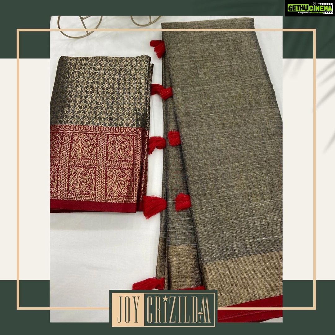 Joy Crizildaa Instagram - Linen saree ❤️ To place an order Kindly DM ! ❤️ Disclaimer : color may appear slightly different due to photography No exchange or return Unpacking video must for any sort of damage complaints Threads here and there, missing threads,colour smudges are not considered as damage as they are the result in hand woven sarees. #joycrizildaa #joycrizildaasarees #handloom #onlineshopping #traditionalsaree #sareelove #sareefashion #chennaisaree #indianwear #sari #fancysarees #iwearhandloom #sareelovers #sareecollections #sareeindia