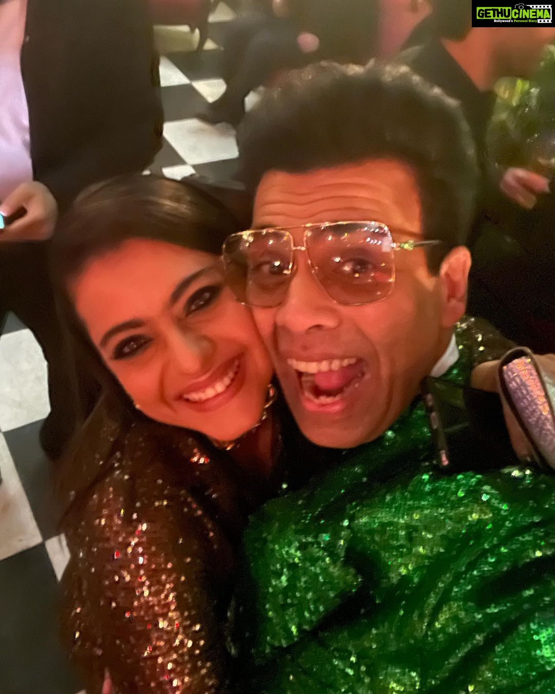 Kajol Instagram - All teeth, smiles and glitter. Happy happy birthday @karanjohar . Love u
