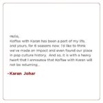 Karan Johar Instagram - IMPORTANT ANNOUNCEMENT