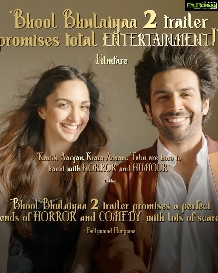 Kiara Advani Instagram - BLOWN AWAY by your response to our Trailer ❤️🙏🏻 #BhoolBhulaiyaa2 👻 Releasing in cinemas on #20thMay @kartikaaryan @kiaraaliaadvani @tabutiful #BhushanKumar @muradkhetani @anjummurad #KrishanKumar @aneesbazmee @farhadsamji @aakashkaushik25 @chaayaankan @ipritamofficial @amitabhbhattacharyaofficial @tseriesfilms @castingchhabra @tseries.official @shivchanana @filmykothari @cine1studios @bhoolbhulaiyaa2movie
