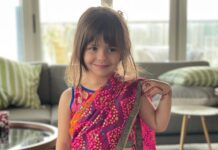 Lisa Ray Instagram - Dekha kata mishti! Have you ever seen anything so sweet? Thanks to my friend @nadiasamdani and her little one Maya for these adorable handmade saris from #Dhaka that put huge smiles on everyone’s faces. ….. These charming little folk saris are from @brac.aarong (Bengali: আড়ং, lit. 'Village Fair') a chain of Bangladeshi department stores specializing in Bengali ethnic wear and handicrafts run by the non-profit international development organization @bracworld Head quartered in #Dhaka BRAC employs thousands of rural artisans across the country. BRAC has operations in 12 countries and employs over 90,000 people, roughly 70 percent of whom are women, reaching more than 126 million people with its services. And that’s another reason to smile 😃