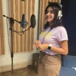 Mahima Nambiar Instagram - Dubbing for #Ratham 😎 Can’t wait for y’all to see this movie 😍😍😍 #ratham #dubbingscenes