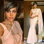 Mandira Bedi Instagram – About to go on stage.. wearing my fav @anavila_m 🌸💖
Jewellery: @azotiique ✨❣️