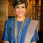 Mandira Bedi Instagram - Wearing it like Ana! ✨💙 . . @anavila_m ❤️ 2 Lovely events for #boschindia 💥 Feeling upbeat and uplifted 🧿😊