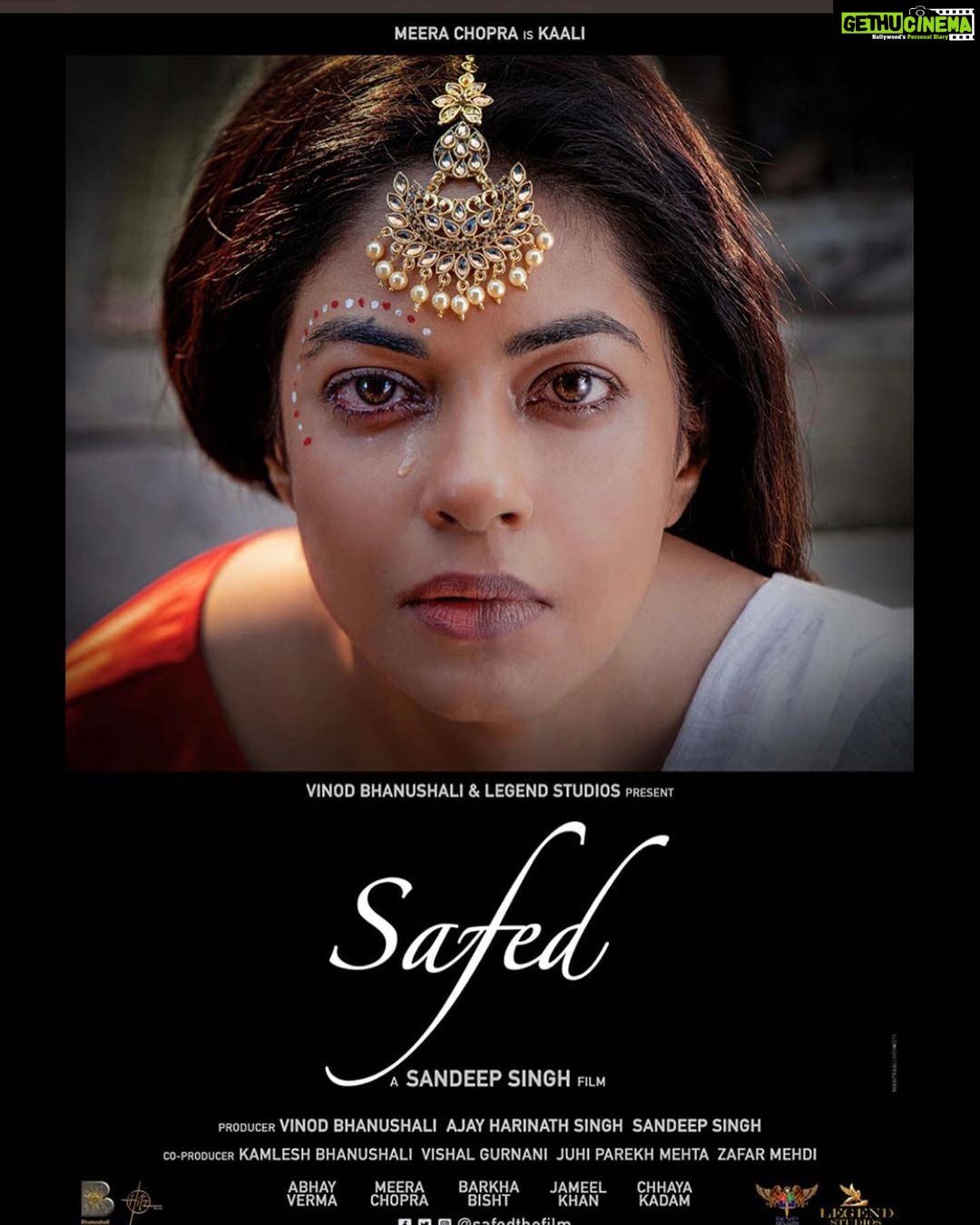 Meera Chopra Instagram - Me as #kaali! 1st look of #safed unveiled by legendary @arrahman at #cannes2022