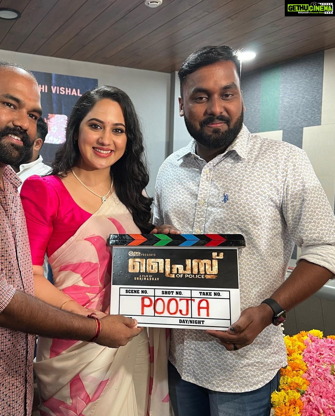 Miya George Instagram - Pooja of the movie PRICE OF POLICE was held at Kochi today at the presence of Dir Joshiy sir, other esteemed guests nd colleagues. Movie will be rolling from July. Looking forward for a great shoot. Gud luck to the Dir @unni__madhav , writer @worldrahulstar @iamrahulmadhav @kalabhavan_shajohn @swasikavj @riyazkhan09 @mareenamichaelkurisingal @soorajsun_official @ronnie.raphael