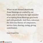 Mouni Roy Instagram - ♥️🫶🏻🙌🏻 #repost @gaurgopaldas ・・・ An abundance of anything good we receive in our life should lead to a compassionate heart that wants to share and serve. Whatever it is that we are gifted and blessed with, let’s try and share at least a bit with others.