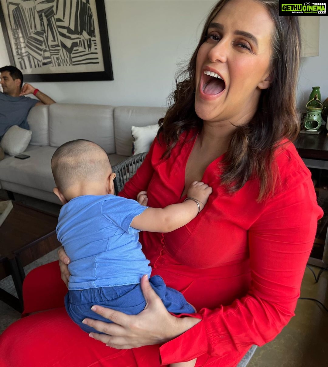 Neha Dhupia Instagram - There ain’t no hood like motherhood … ♥️🧿 @mehrdhupiabedi @babsdhupia @guriqdhupiabedi