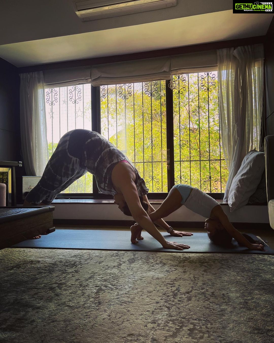 Neha Dhupia Instagram - My Monday motivation 😍♥️🧿 … picture 4 👉 is the ultimate yoga truth !!!!! 😂😂😂 @mehrdhupiabedi 📸 @rohitflowyoga