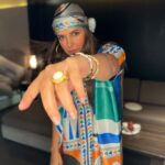 Neha Dhupia Instagram - Scarf-face … 🧣😍 • • • • Muah @diva_rose21 @karanrai001 @kiran_chhetri92 Styled by @ayeshakhanna20 In @rajdeep.ranawat.official @minerali_store