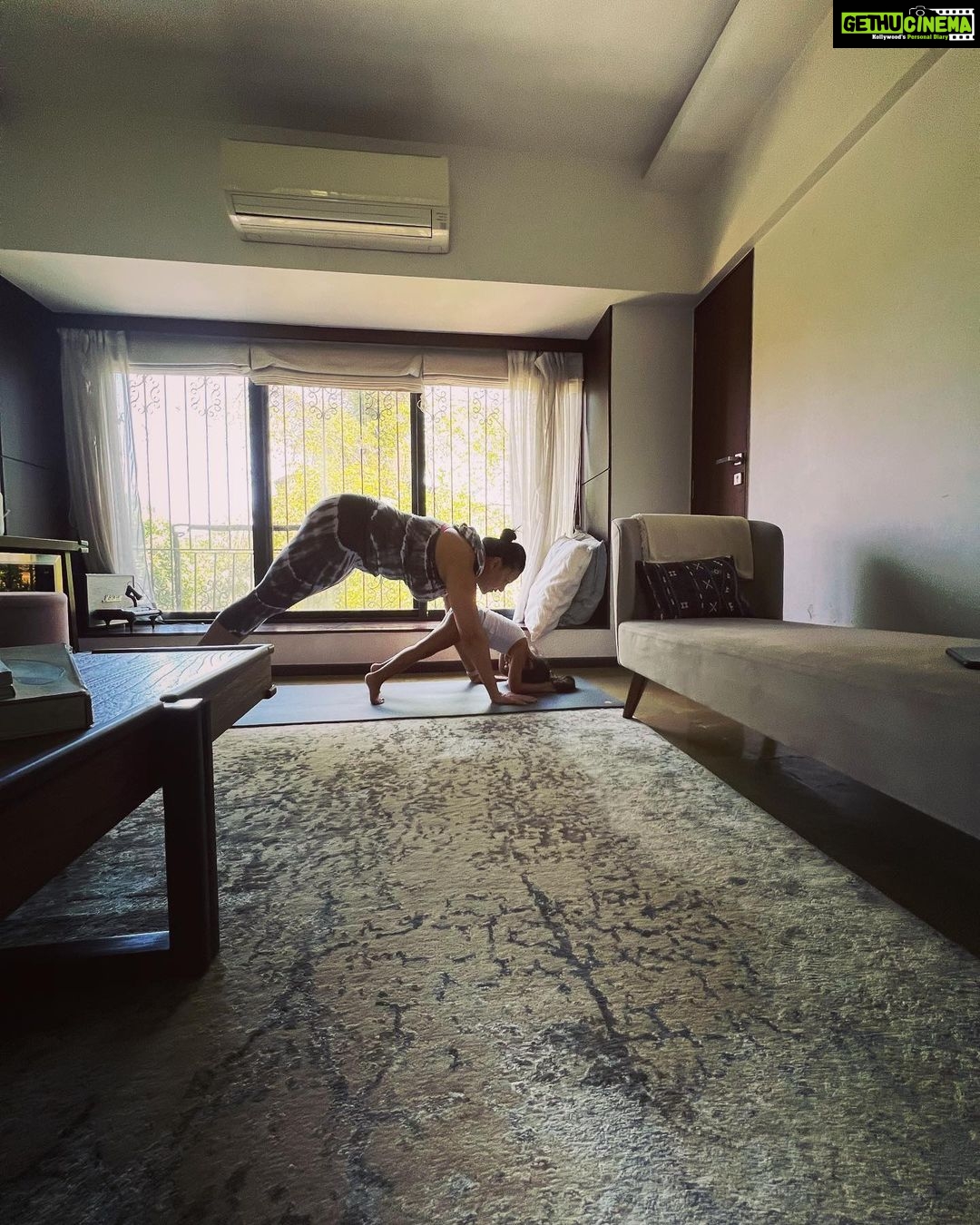 Neha Dhupia Instagram - My Monday motivation 😍♥️🧿 … picture 4 👉 is the ultimate yoga truth !!!!! 😂😂😂 @mehrdhupiabedi 📸 @rohitflowyoga