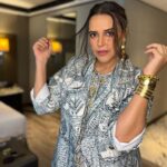 Neha Dhupia Instagram - Lovely wala flex in #ludhiana 😍 • • • • Styled by @ayeshakhanna20 In @aartivijaygupta 💚 Muah … @mitavaswani @thakkerrishi Bracelets : @amrapalijewels