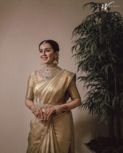 Nikki Galrani Instagram - 💫
Outfit : @gowrisignatures @label.vida 
Jewellery : @nacjewellers 
Styled by : @neeraja.kona 
Make up & Hair : @danam_mua 
Wedding Managers & Co Planners : @spizeweddingsandevents
Wedding Decor Designers & Co-planners : @thea3project
Photography : @theweddingstory_official