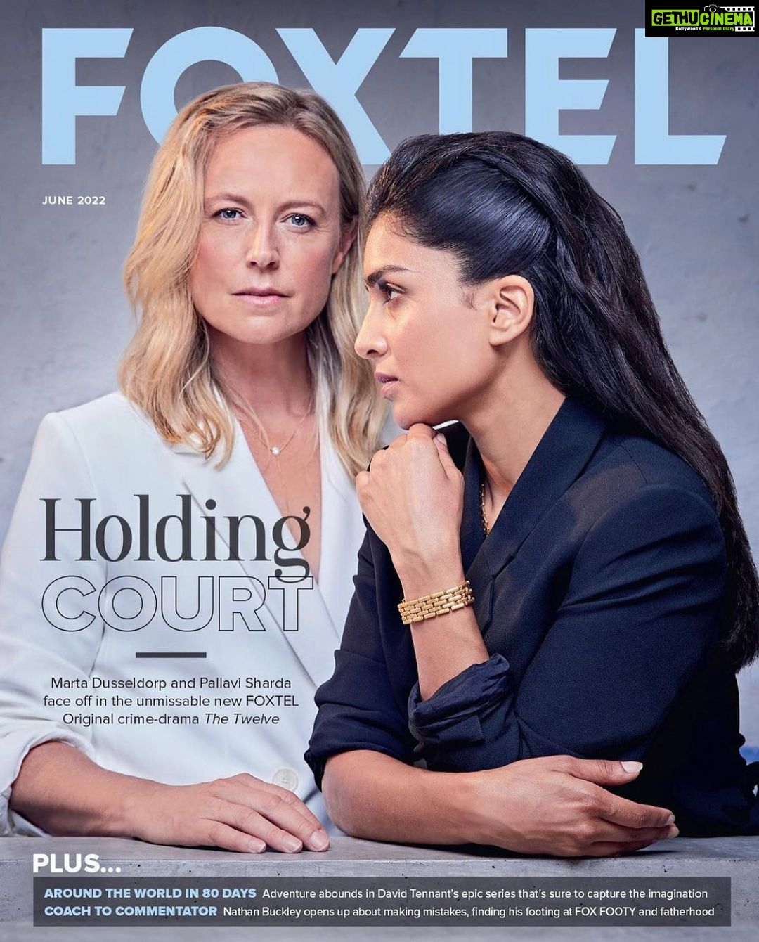 Pallavi Sharda Instagram - It was a pleasure to hold court with @martadusseldorp during our time together - on set, during a cover shoot, and perhaps more importantly - at the lunch table. Honoured to have shared space with one of Australia’s greats in #TheTwelve, coming to @foxtel on June 21! Cover shoot: 📸 @yianni_photography 👩🏾🎤@bradmullinshair 💄@aquatic 👗 @grantpearce.inc On set stills 📸 @brookrushton