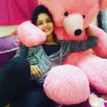 Pavithra Lakshmi Instagram - Best boyfriend ever❤❤❤❤❤ #divyasteddy #meettim #mynewboyfriend #comfortinghugs #bestever #thankuforthecadidsmachan #lubyumacha😘😘😘😘