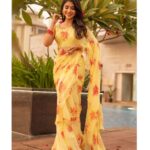 Pavithra Lakshmi Instagram - Let there be flowers this spring💛 . Wearing @devraagh Styled by @styled_by_arundev Photography @plan.b.actions by @jibinartist Mua @shibin4865