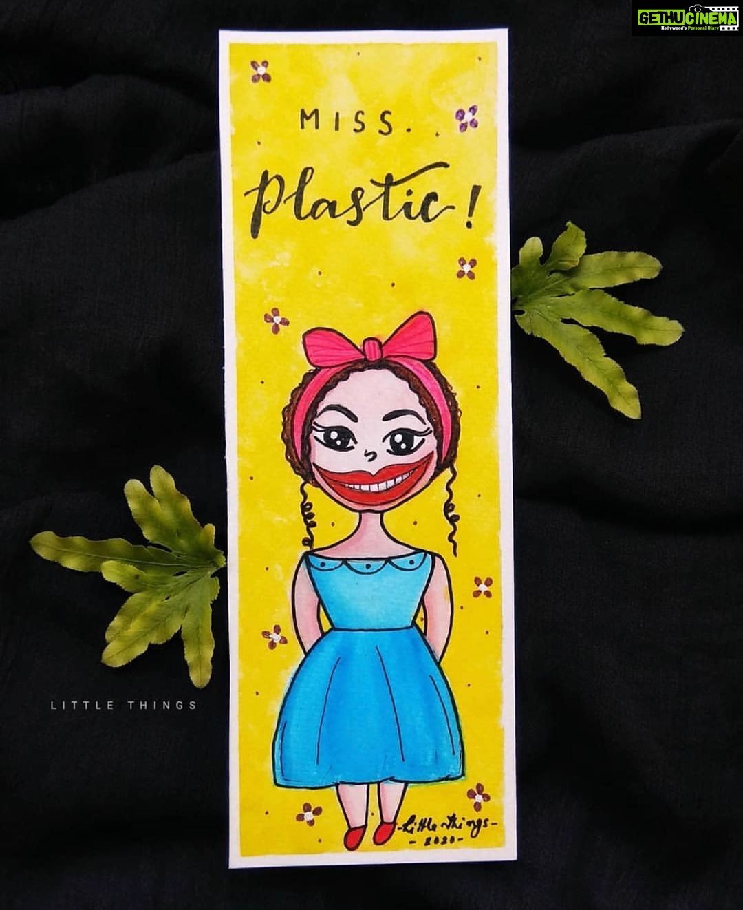 Pearle Maaney Instagram - Miss.Plastic Gets the Recognition she deserves.... 😄 Thank you @crafts_of_aathi for this cute work of art... I have asked Mr.Elastic to gift this bookmark to Miss.Plastic to make it up to her 😜 #Pastic&Elastic