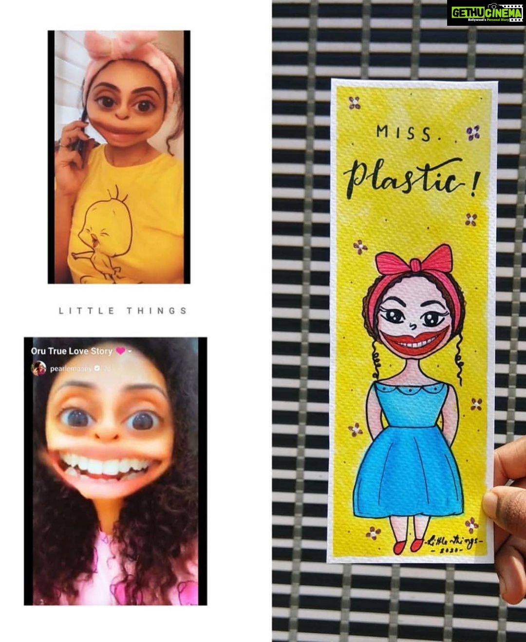 Pearle Maaney Instagram - Miss.Plastic Gets the Recognition she deserves.... 😄 Thank you @crafts_of_aathi for this cute work of art... I have asked Mr.Elastic to gift this bookmark to Miss.Plastic to make it up to her 😜 #Pastic&Elastic