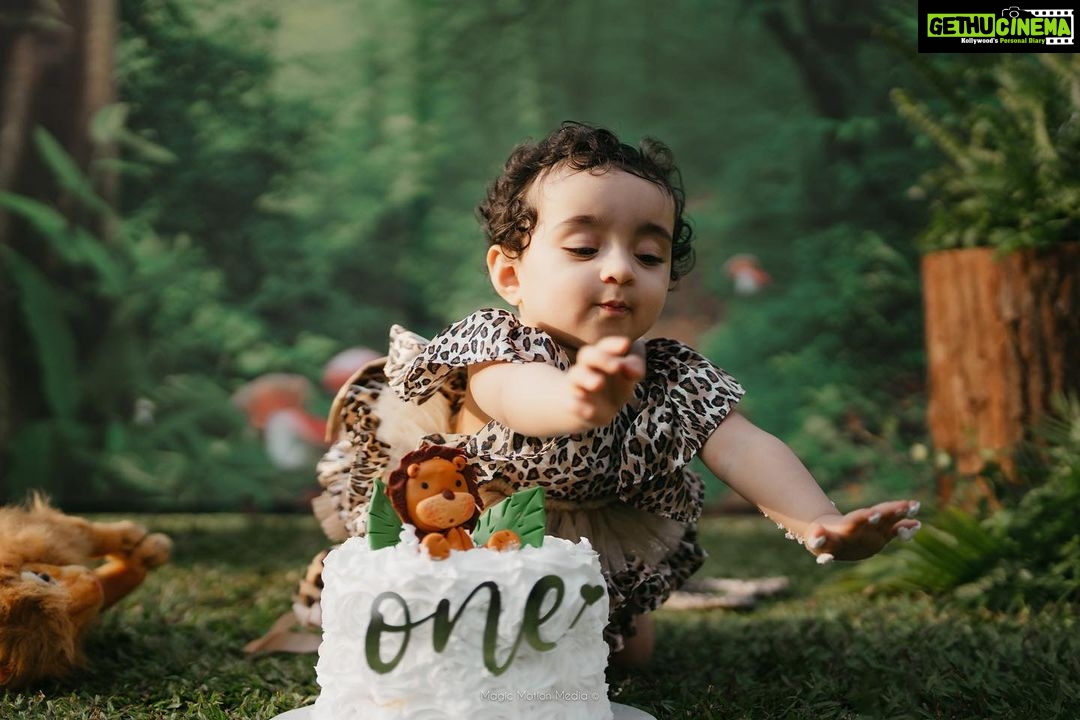 Pearle Maaney Instagram - ‘Nila Turns One’ One of the Most Beautiful Days of our life. Our little Angel is growing and we had to call the whole Jungle to celebrate with us 😋 @nila.pearlish ❤️ . Decor @dreams_floristsanddecorators Clicks @magicmotionmedia Cake @whisk_n_frost Location @tajmalabarcochin MUA @makeupandhairbysagallya