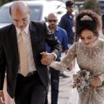 Pearle Maaney Instagram - Always Daddy’s Girl and I know he was the happiest on my wedding Day. His shoulders... I just love resting on... 😊😋 #daddysgirl Tears gathered in my eyes as I walked down the Aisle... happiest tears, because I was walking from one Hero... to another Hero. Two men who have changed my life... and has always brought out the best in me. #blessed 🌸 . . . . . @sainu_whiteline @labelmdesigners