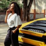 Pearle Maaney Instagram - 🌸💫🌸 . . . Click @clintsoman Styling @adampallil . . . #lamborghini #lamborginihuracan