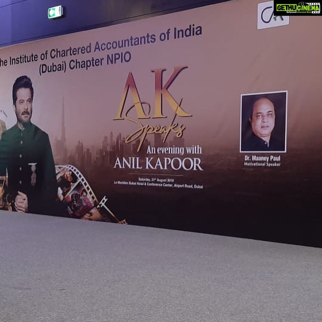 Pearle Maaney Instagram - Dad as the keynote Speaker for this wonderful evening “AK Speaks” organised by The Institute of Chartered Accountants of India (Dubai) Chaper NPIO @lemeridiendubai @maaneypaul #maaneypaul @anilskapoor #anilkapoor Le Meridien Dubai Hotel & Conference Centre