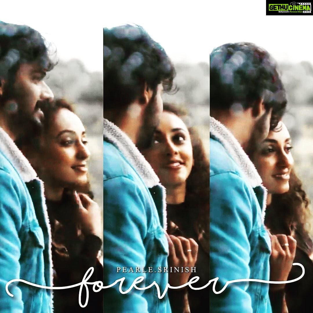 Pearle Maaney Instagram - Looking into each other’s eyes... having long conversations without even uttering a word... our favourite language.. “eye contact” 😋🧿 @srinish_aravind