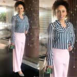 Pearle Maaney Instagram – Playing with stripes and pastels 🌸🐼🌸
#meetings #work