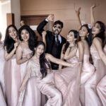 Pearle Maaney Instagram - Happy Us! 😘 @srinish_aravind . . . Click @sainu_whiteline Costume @labelmdesigners Bridesmaids @rosstoryofficial Event by @eventiaevents #pearlishwedding