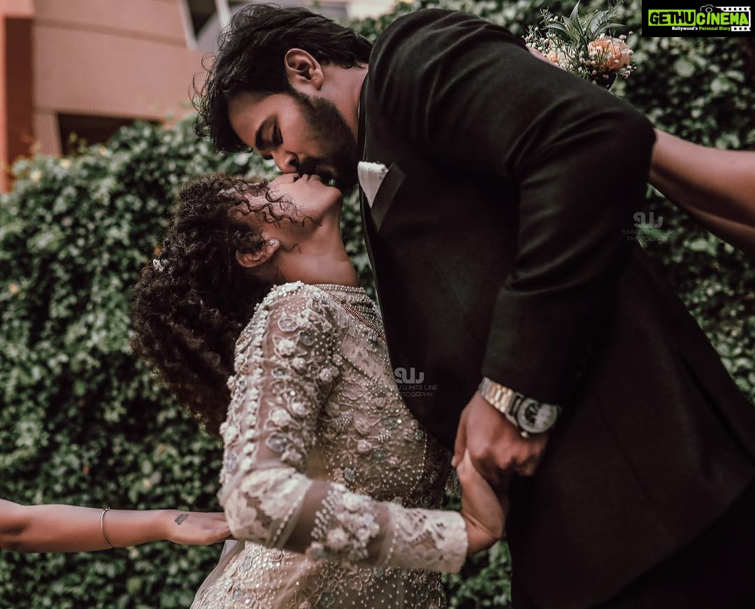 Pearle Maaney Instagram - Forever Mine! With my Husband... 🥰 @srinish_aravind . . . . . 🧿 Click by @sainu_whiteline Gown by @labelmdesigners Wedding planners: @eventiaevents #pearlishwedding Make up @sebastian.miranda.3998 Hair @sudhiar991