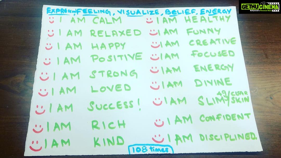 Pearle Maaney Instagram - THE POWER OF POSITIVE AFFIRMATIONS. . Sharing a sample of positive words that you can use. you can create your own affirmation chart with words that you like. Points to remember 1) say each word with feeling🥰 repeat it as much as you can... till you get the hang of how it feels. Take your time to dwell on each affirmation. Because time invested here is extremely worth it! 2) visualisation is important, as you say each affirmation imagine yourself being happy, loved etc 🤩 3) use body movements and expressions ( I do this when I’m alone in my room😀because is say each affirmation out loud! ) 4) do this every day for 5 minutes for the rest of your life because this is Good Food for your Mind. 🦋 5) believe that all these are true and say it in the PRESENT tense.👍 6) say Thank You for each word. 👌 7) say it with a smile of Belief. 😊 8) in the end Imagine a Beautiful world full of happy and peaceful people. Now go out into the world and experience the Magic of Positive thinking 🤗 Love you All ❤️ Peace Love and Music to All 😊