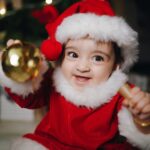 Pearle Maaney Instagram - “Hey Ya All !!! Is it Christmas Yet? Well I just came here to Celebrate my 9th month on Earth ❤️” Ho Ho Ho 🤶 . . Click @hermonproductions @sk_abhijith . Decor @_whitewindow__ Outfit @lillys_couture_