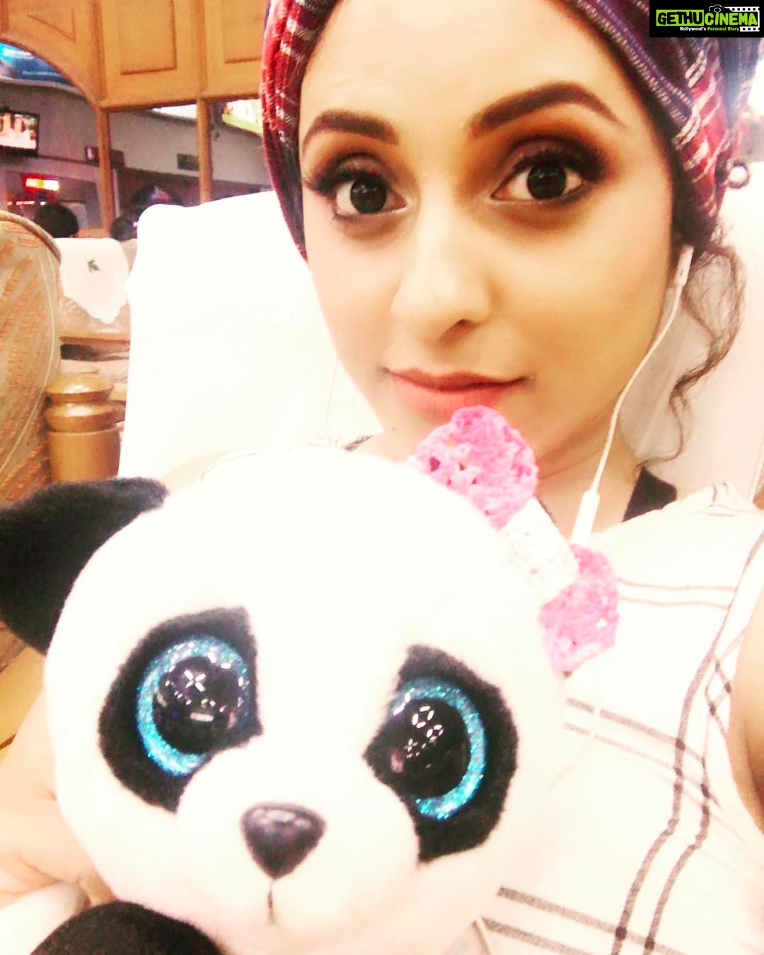 Pearle Maaney Instagram - Travelling to Banglore with this cutie 😘❤️ My Fav travel partner. #blueeyed #panda #traveldiaries