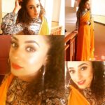 Pearle Maaney Instagram - Look for the day ... Designer Kalamkari blouse with crape chiffon Saree by @zehera_cimi ❤️ Total budget for the blouse n Saree : Rs.4500 (girls who are interested in getting this done ✅ contact @zehera_cimi ) 😋 Make up .. by Pearle 🤓