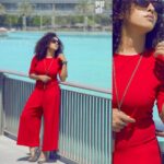 Pearle Maaney Instagram - Time to pick your favourite Red outfit! It's Christmas 😊 Merry Christmas to you All ❤ Thank you @shinihas for this lovely click! Dress: @zara Shoes : Aldo Location : Dubai