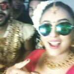 Pearle Maaney Instagram - Backstage celebration before goin on stage with the make up n costume department 😂😂 look at adils "kammal"! He took it off in the show thou!😜 @inst.adil