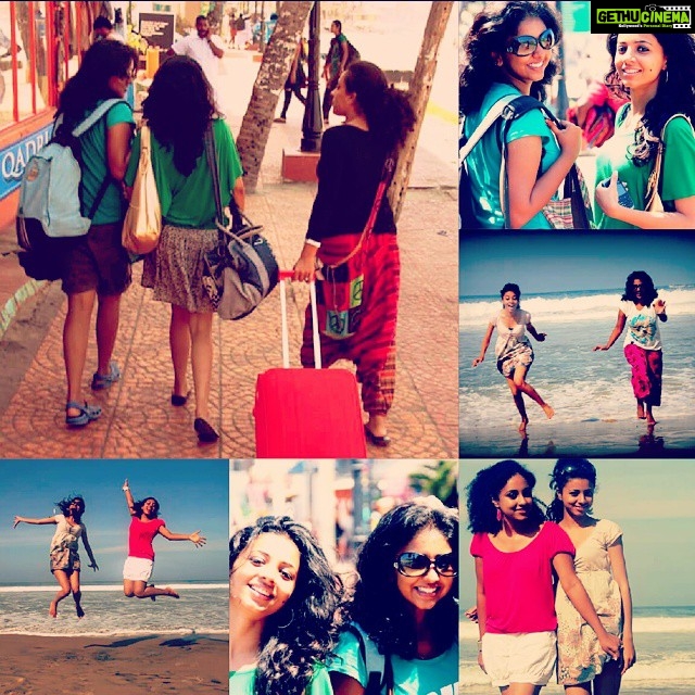 Pearle Maaney Instagram - Today is World siblings day... so i made a sambar of pics.. n serving it to ya all. Eat this. 😄 #sisters #beachtime #tripotrip Rachel n Shradha @davisshradha @rachelmaaney