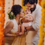 Pearle Maaney Instagram - It’s Nila’s First Onam 🌸😁🌸 . @srinish_aravind . Styled by @rn.rakhi 📸 @jiksonphotography MUA @makeupandhairbysagallya Saree @roukabysreejithjeevan Blouse @bespokecannery Shirt @oldschool_kochi Location @thestudioloc