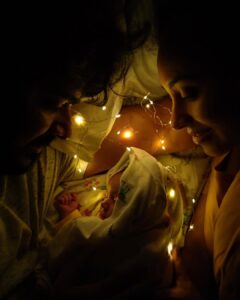 Pearle Maaney Instagram - 🧿 Our little heart is 10 days old today. We just want to capture and pause each and every moment in our memory... 😋 she knows she means the world to her Dad and Mom... she knows we love her unconditionally... she has brought so much light and love into our lives... 🥰as we sleep tonight we just have one feeling lingering in our minds... “Thank You God... Thank You for blessing us with this Angel” ❤️🧿 
.
@srinish_aravind 
.
📸 @sharathdavis