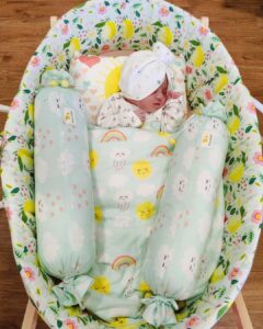 Pearle Maaney Instagram - My little Sunshine... ☀️ 
“Wherever You Go... I am there...” 🧿🧿🧿
.
 Swipe Right to see who is always with her... 😋
.
Bassinet from @babyjalebi