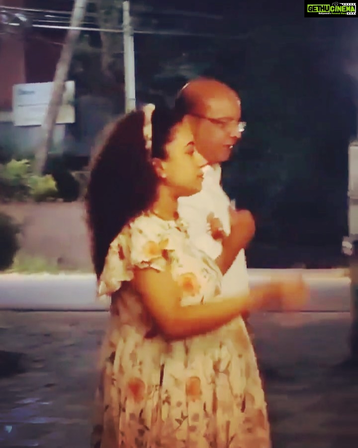 Pearle Maaney Instagram - Long talks and long walks with Daddy... always Daddy’s little girl. 🦋🧿🧿 Srinish I fall in love with you over and over again when you capture such moments. 😘 . @srinish_aravind . . Wearing @peach_me_designs