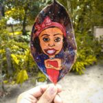 Pearle Maaney Instagram - This Plastic is Biodegradable 🤪 Leaf 🍁 art by @_dotsndash_