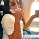 Poonam Bajwa Instagram - Cant eat as many Gems so wearing them on my fingers🤣!Thank you @hairstylebynisha for these crystals …they are cheering me up already 😆🥰new found obsession #socalledgrownup#keralabound#workmodealmoston# Chhatrapati Shivaji International Airport Mumbai T2