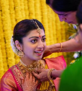 Pranitha Subhash Instagram - Seemantha 🧿 In our community seemantha is done as she enters the 5th month ..